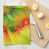 サイケデリック カラフル モダン アブストラクト フラクタル アート キッチンタオル (四つ折り)