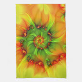 サイケデリック カラフル モダン アブストラクト フラクタル アート キッチンタオル (縦)