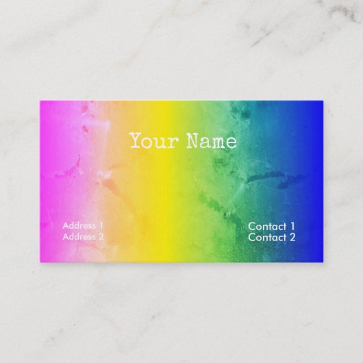 サイケデリック グランジ レインボー ストライプ 名刺 (正面)
