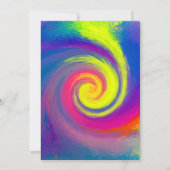 サイケデリック グルービー スワール バースデー パーティー 招待状 (裏面)