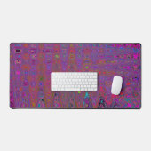 サイケデリック グルービー マゼンタ レトロ アトミック ウェーブ デスクマット (キーボード&マウス)