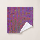 サイケデリック グルービー マゼンタ レトロ アトミック ウェーブ バスタオルセット (ウォッシュタオル)