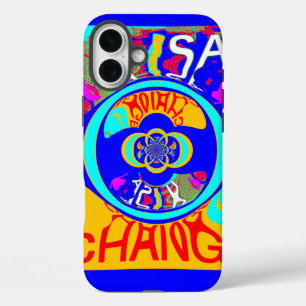 サイケデリック・グルーブ：ポップアート・アブストラクト・エネルギー iPhone 16 PLUSケース