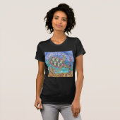 サイケデリック・シー・タートル・シーホース・アート Tシャツ (正面フル)