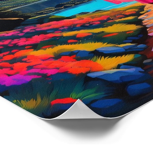 サイケデリック スコットランドの風景 ポスター (角)