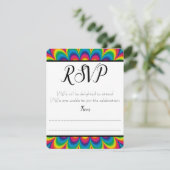 サイケデリック タイダイ RSVP / レスポンス カード (スタンド正面)