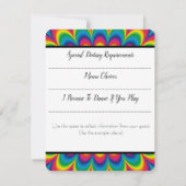 サイケデリック タイダイ RSVP / レスポンス カード (裏面)