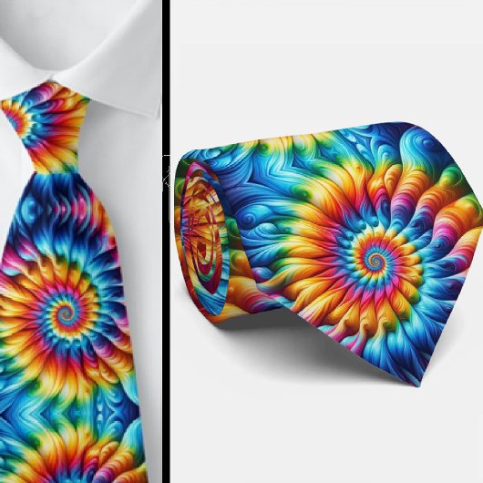 サイケデリック タイーダイ柄 ネクタイ