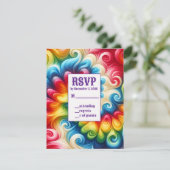 サイケデリック タイ染め RSVP カード (スタンド正面)