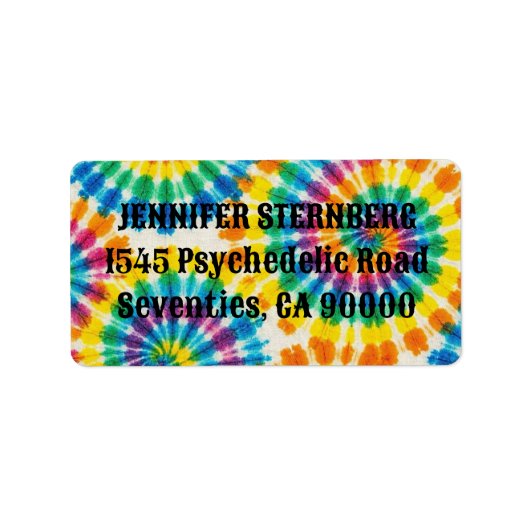 サイケデリック タイ染め RSVP 宛名ラベル ラベル (正面)