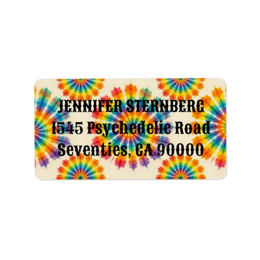 サイケデリック タイ・ダイ RSVP 宛名ラベル ラベル (正面)