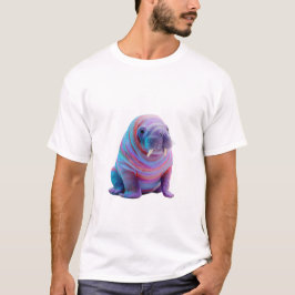 サイケデリック ネオン 銀河セイウチ マン Tシャツ