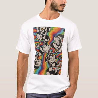 サイケデリック ハッピー サッド アングリー フェイス Tシャツ