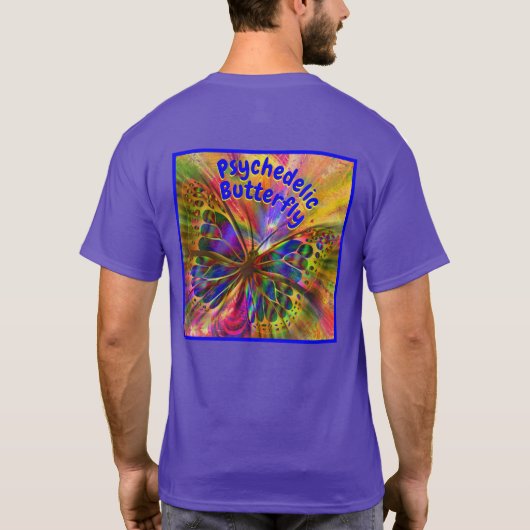 サイケデリック・バタフライデザイン Tシャツ (裏面)