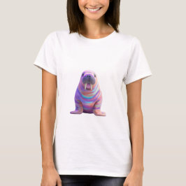サイケデリック・パステル・レインボー・セイウチ・ウーマンズ Tシャツ