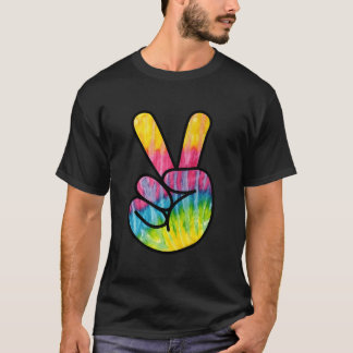 サイケデリック・ピースフィンガーハンドサイン Tシャツ