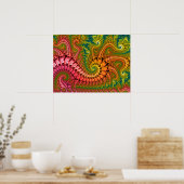 サイケデリック フラクタル アート ポスター (キッチン)