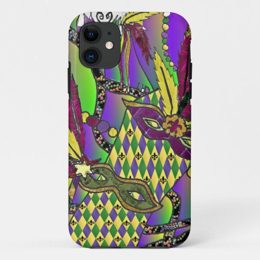 サイケデリック・マーディグラ・フェザーマスク Case-Mate iPhoneケース (裏面)