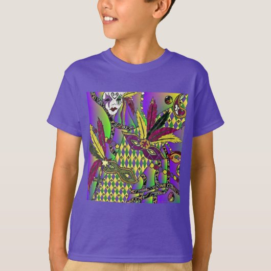 サイケデリック・マーディグラ・フェザーマスク Tシャツ (正面)