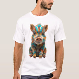 サイケデリック・レインボー・ワイルドボア・ピグレット・メンズ Tシャツ
