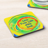 サイケデリック レトロ ポップ アート シトラス スライス コースター (左側)