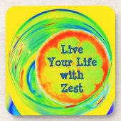 サイケデリック レトロ ポップ アート シトラス スライス コースター (正面)