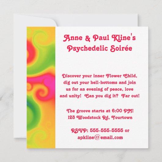 サイケデリック 招待状 (裏面)