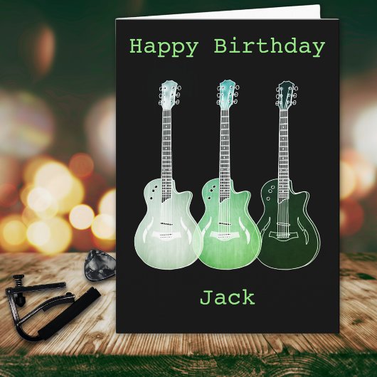 サイケデリックArt Music GuitarスケッチAdd Name Jack カード