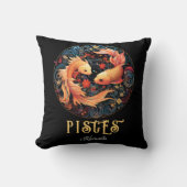 サイケデリックArt Pisces〔占星術の〕十二宮図名 クッション (正面)