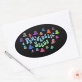 サイケデリックBlobs by Bex Ilsley (Stickerz) 楕円形シール (封筒)