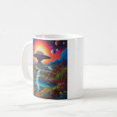 サイケデリックDreamscapeエイリアン コーヒーマグカップ (正面左)