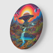 サイケデリックDreamscapeエイリアン ラージ壁時計 (傾斜)