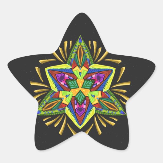 サイケデリックFlash ~Christmas~ステッカー 星シール (正面)