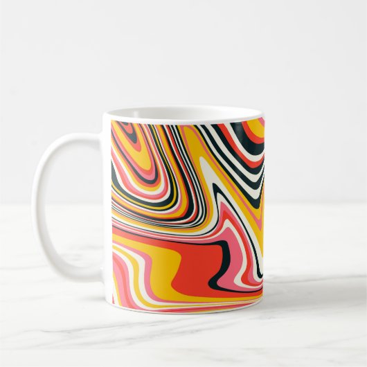 サイケデリックgroovy背景カラフル抽象芸術b コーヒーマグカップ (左)