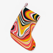 サイケデリックgroovy背景カラフル抽象芸術b スモールクリスマスストッキング (正面 (吊り時))