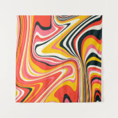 サイケデリックgroovy背景カラフル抽象芸術b タペストリー (正面(横))