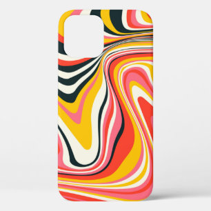 サイケデリックgroovy背景カラフル抽象芸術b iPhone 12ケース