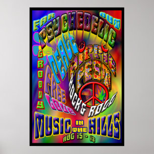 サイケデリックHippieest Music Poster ポスター