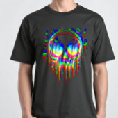 サイケデリックRGBグリッチコア スカル トリッピーイリュージョン Tシャツ