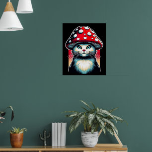 サイケデリックShroom Cat - Amanita Guardian ポスター