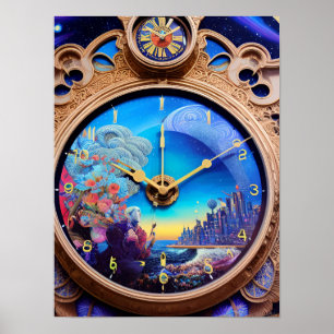 「サイケデリックTime Warp: AIで生成されたトリップ(幻覚体験)のような詳細 ポスター