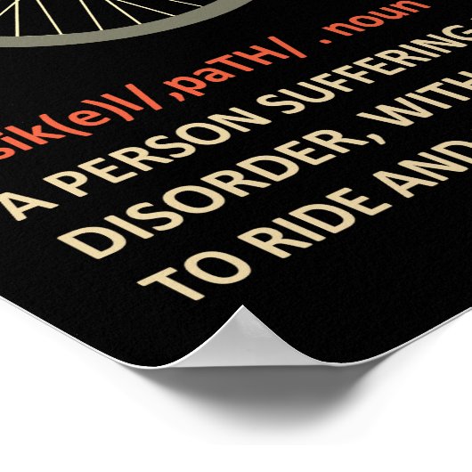 サイコおもしろいパスサイクリングギフトバイクもしくは自転車に乗る人 ポスター (角)