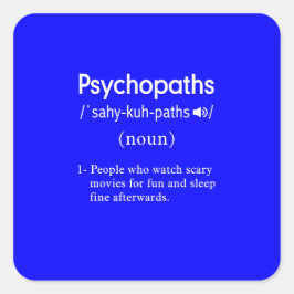 サイコおもしろいパス定義ブルー スクエアシール