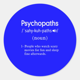 サイコおもしろいパス定義ブルー ラウンドシール