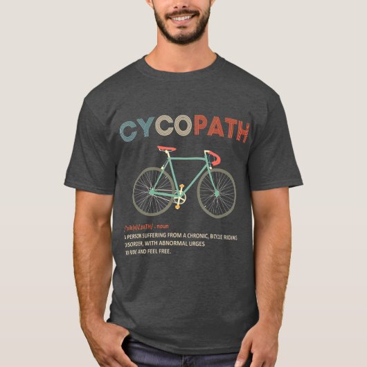 サイコおもしろいパス自転車ユーモア Tシャツ (正面)