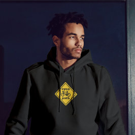 サイコおもしろいパス道路標識サイクルラバーフード付きスウェットシャツ パーカ