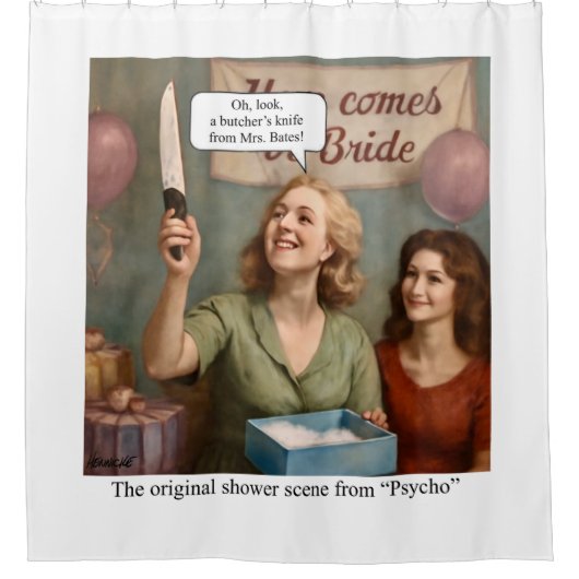 サイコのオリジナルのシャワーシーン シャワーカーテン (正面)