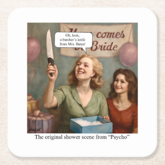 サイコのオリジナルのシャワーシーン スクエアペーパーコースター