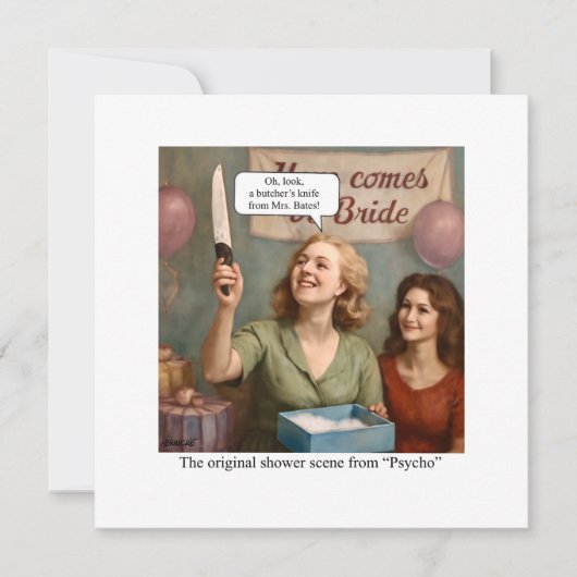 サイコのオリジナルのシャワーシーン 招待状 (正面)