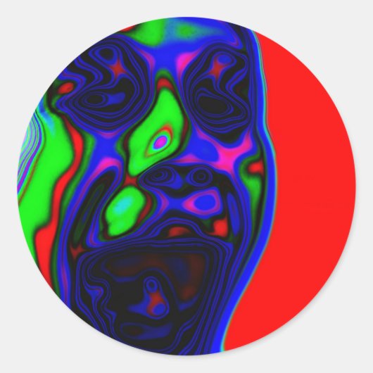 サイコアクティブ顔デザイン ラウンドシール (正面)
